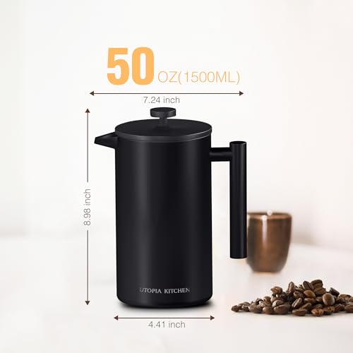 Stainless Steel French Press Coffee Maker 34 Oz O993
