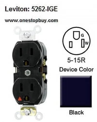Black Heavy Duty Duplex Receptacle R446455