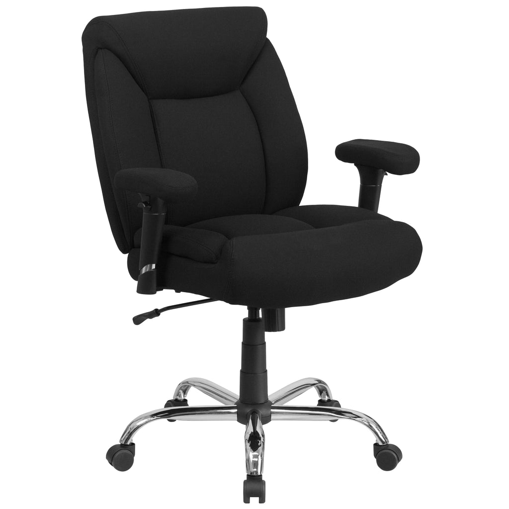 Big & Tall 400 lb. Rated Black Fabric Tufted Swivel Ergonomic Office Chair A319974