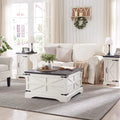 White Wood Lift-Top Coffee Table with Storage X276536