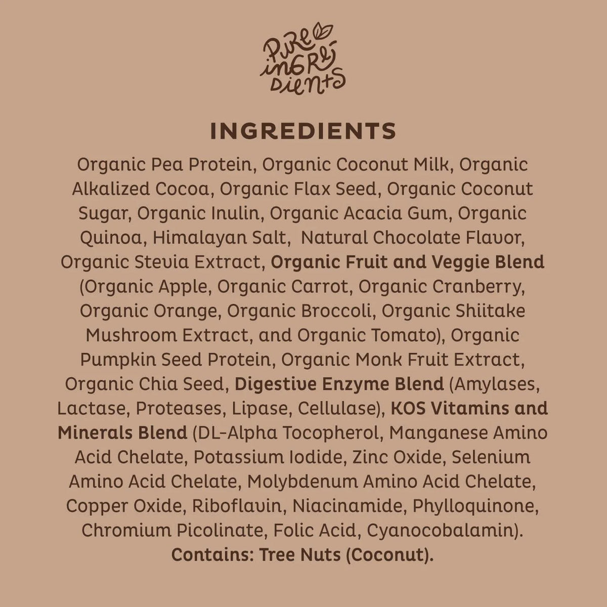 Vegan Protein Powder Erythritol Free Chocolate Pea Protein O701