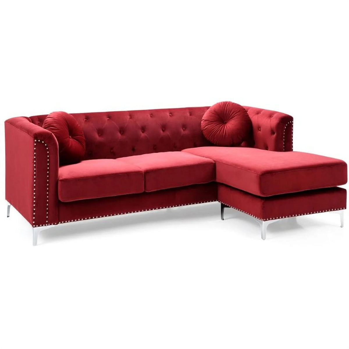 Velvet Sofa Chaise and Chair 2-Piece Set U888