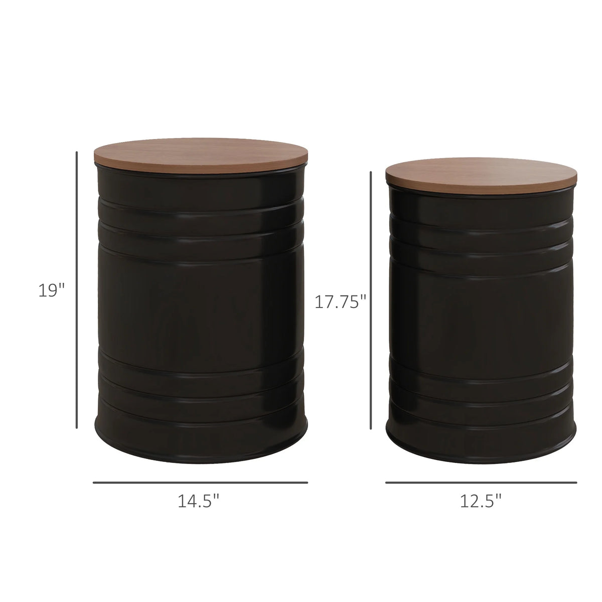Set of 2 Storage Ottomans with Lids L646947