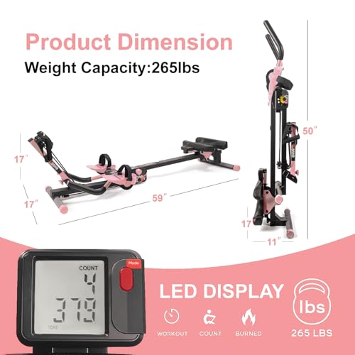 Foldable Rowing Machine with LED Monitor V69247