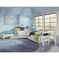 L-Shaped Bed with Double Storage White W246126
