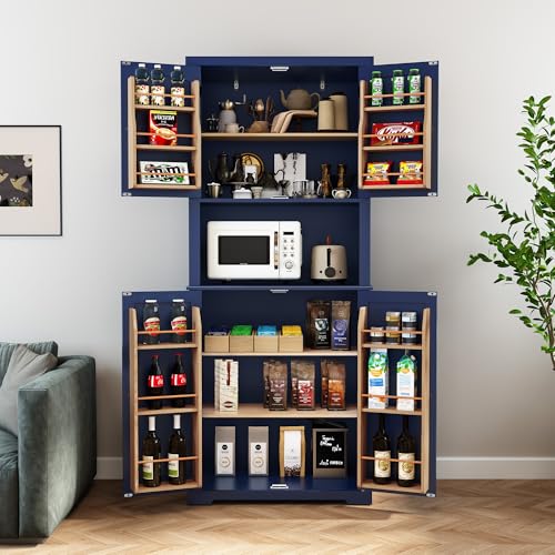 72" Kitchen Pantry Storage Cabinet with Doors and Shelves N97108