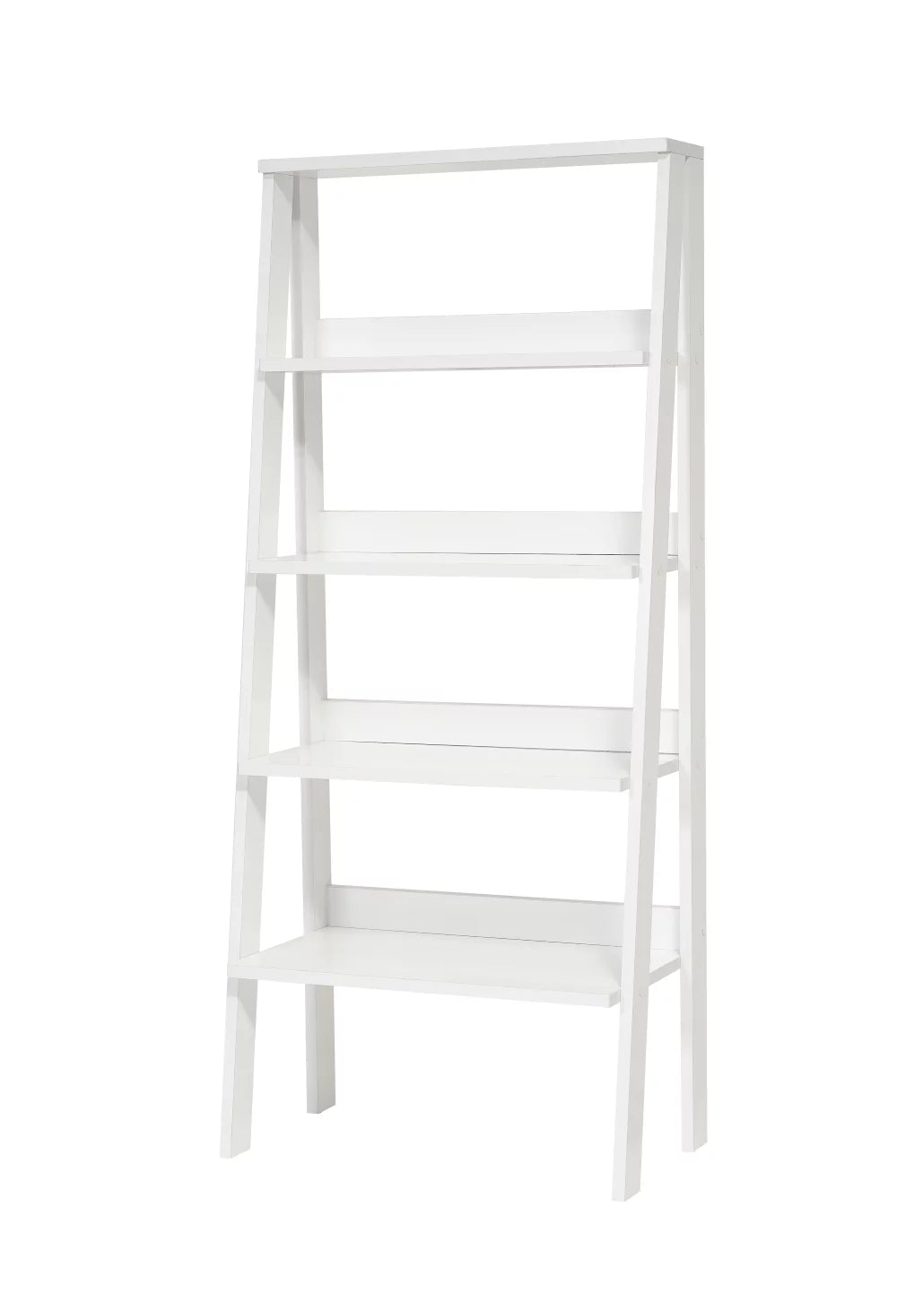 White 5 Tier Wood Ladder Bookshelf Y140