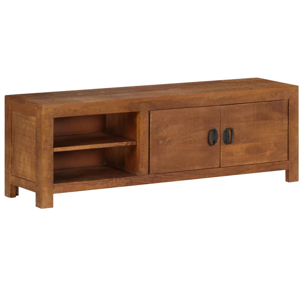 Mango Wood TV Stand with Cabinet and 2 Storage Compartments M5142