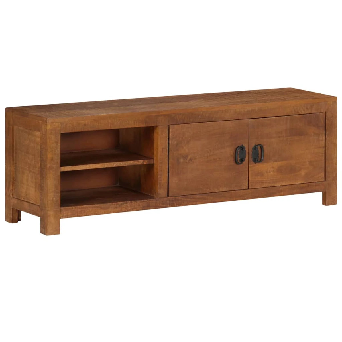 Mango Wood TV Stand with Cabinet and 2 Storage Compartments M5142