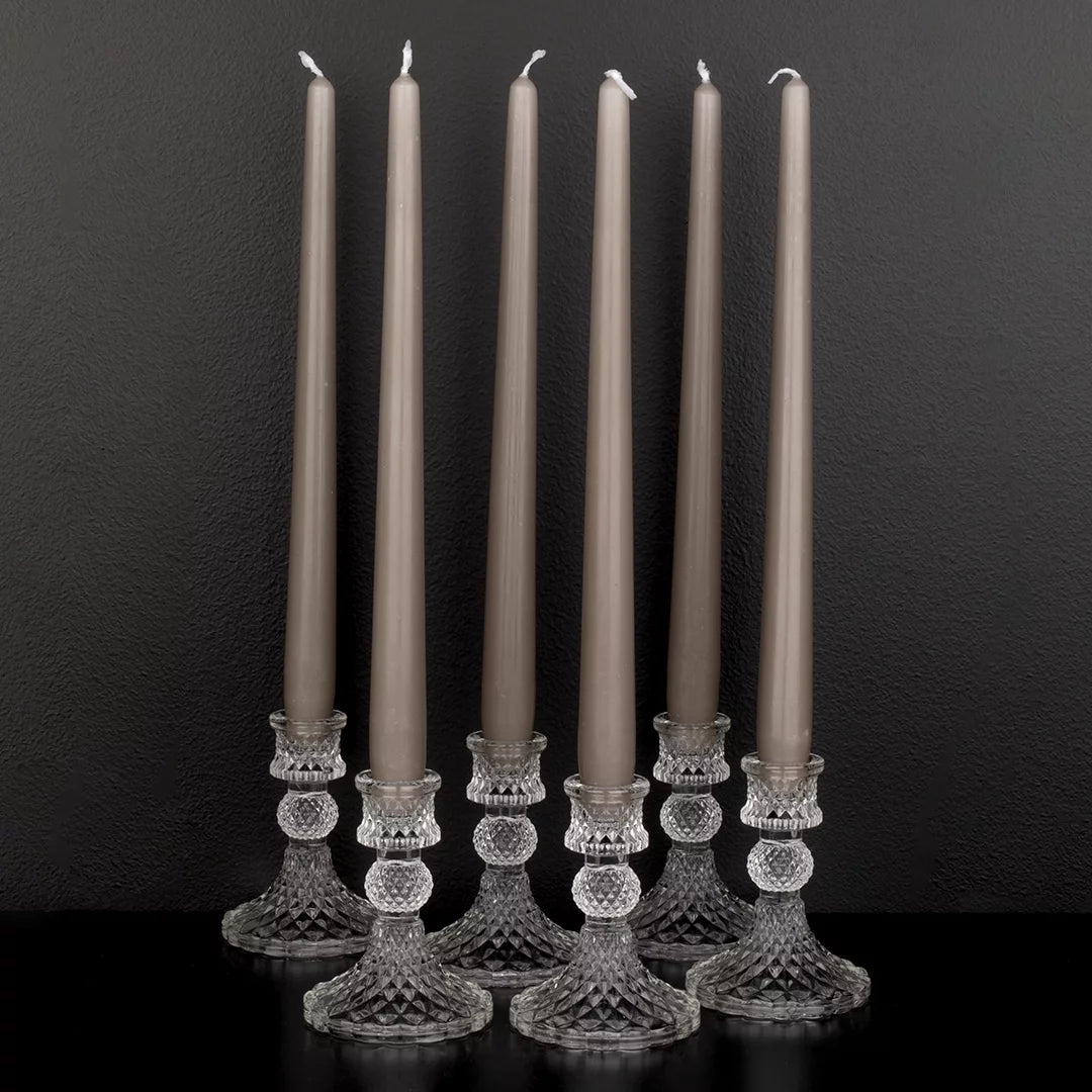 Vintage Glass Taper Candle Holders 6-Pack G81251