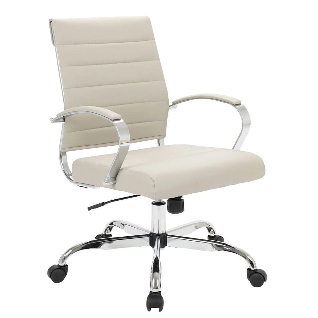 Tan Leatherette Swivel Office Chair Q287