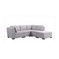 Light Gray Linen Reversible Sectional Sofa with Ottoman S583157