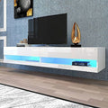 60" Floating TV Stand Wall Mounted TV Cabinet with 3 Open Compartments Brown V70084