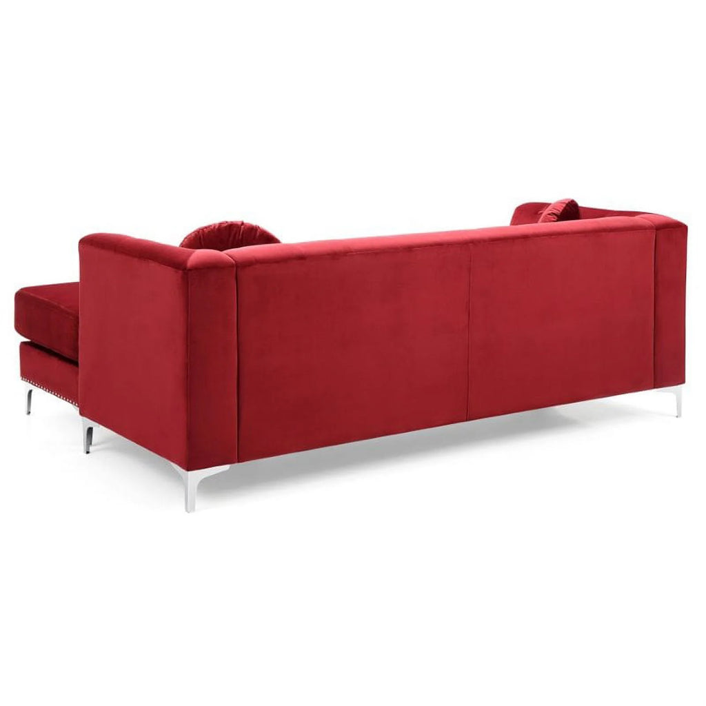 Velvet Sofa Chaise and Chair 2-Piece Set U888