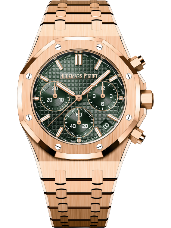 Pink Gold Khaki Green Dial Chronograph 41mm L1484
