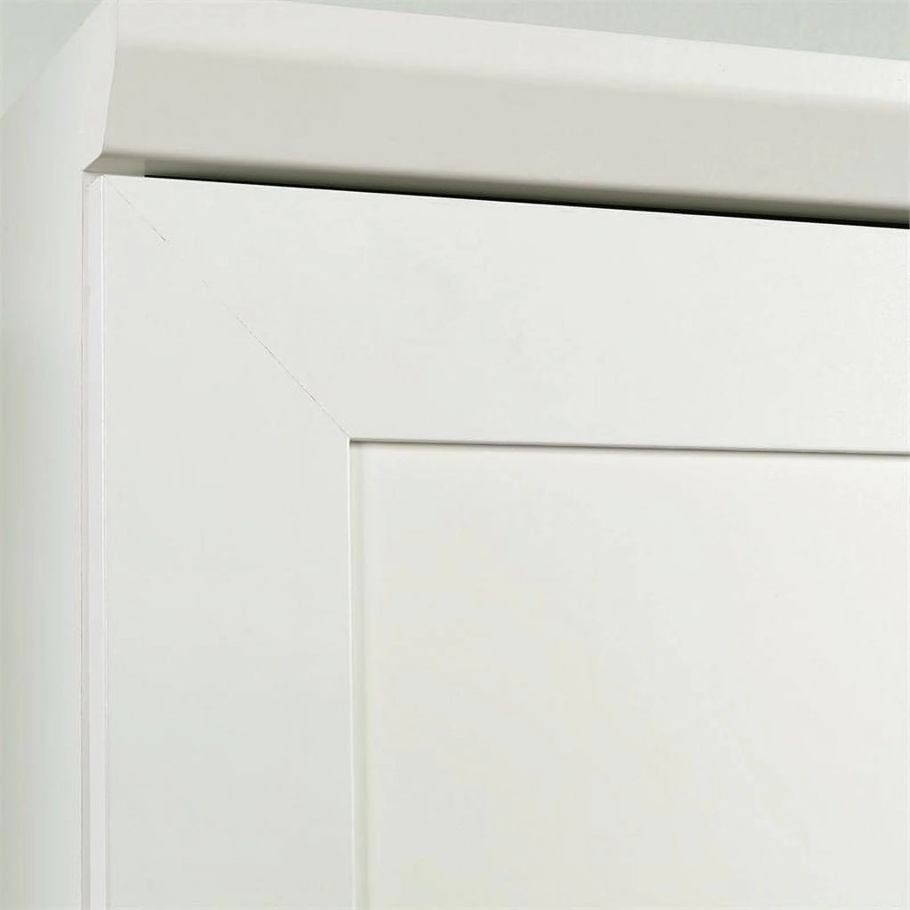White Engineered Wood Single Door Pantry B5352