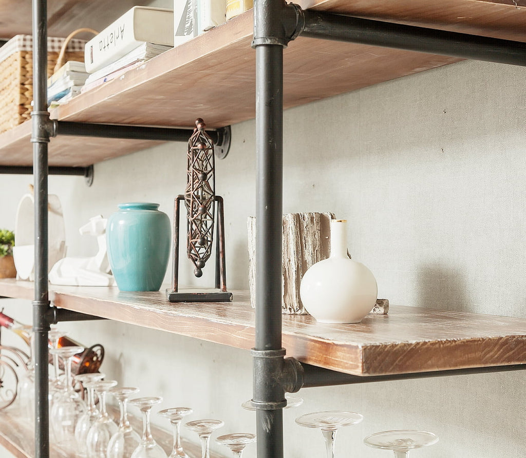 Wall Mounted Industrial Pipe Shelving 3 Tier Q834274