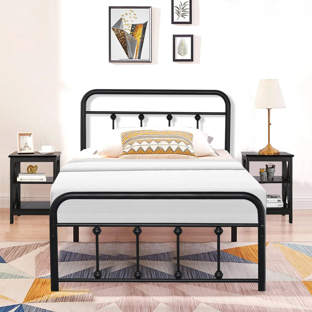3-Piece Bedroom Set with Metal Bed Frame and 2 Nightstand G5331