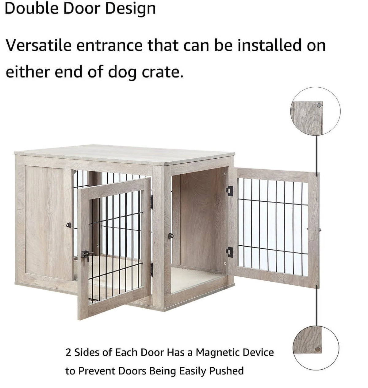 Wooden Dog Crate with Double Doors F3694