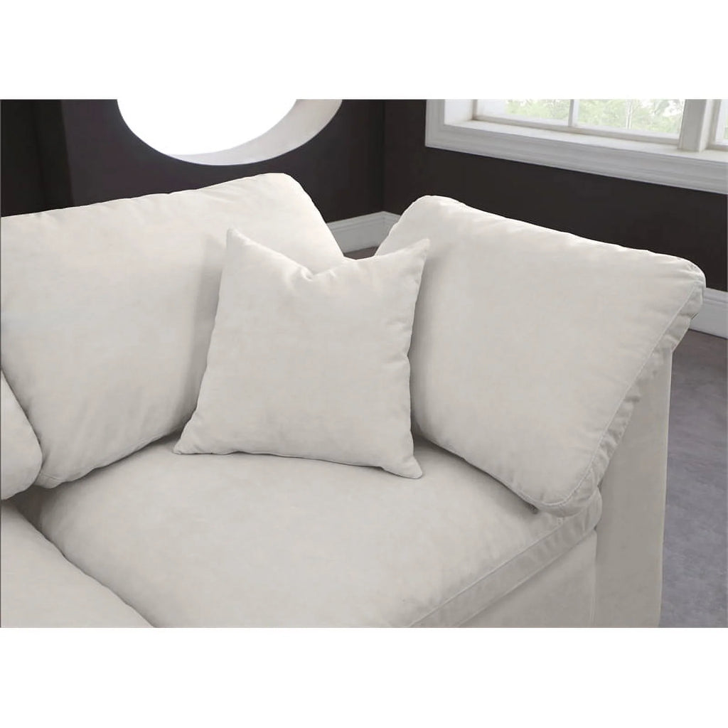 Cream Velvet Down Filled Modular Sectional Sofa S3167