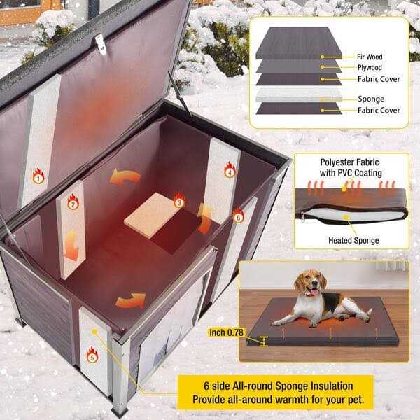 Insulated Outdoor Dog House with Liner W411119