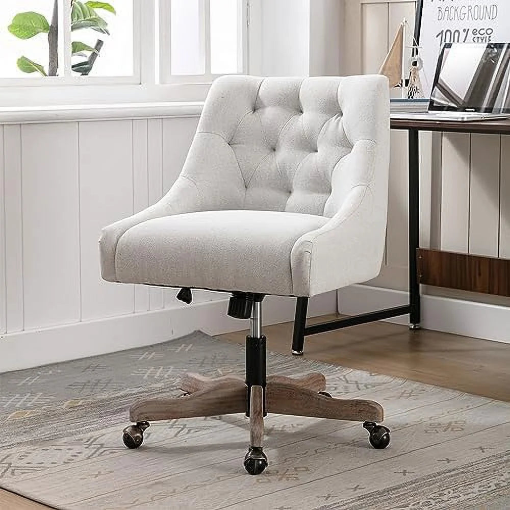 Brown Swivel Shell Chair with Wood Base and Wheels B954