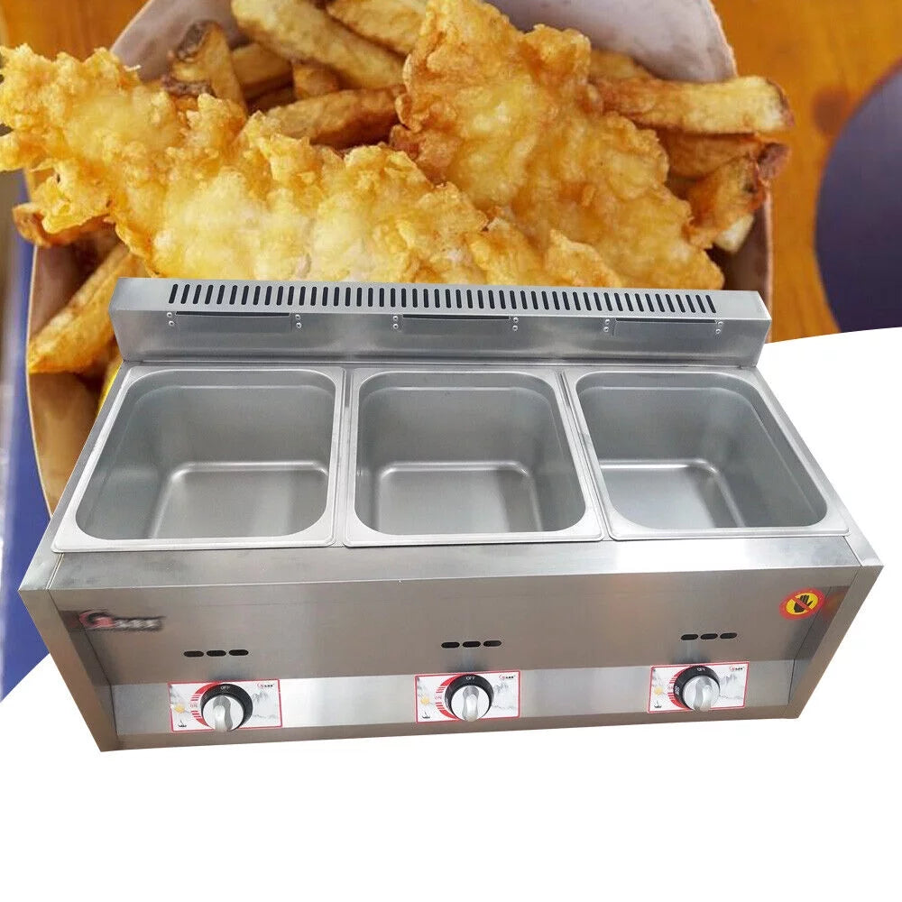 18L Propane NG Gas Fryer 3 Pan B33893