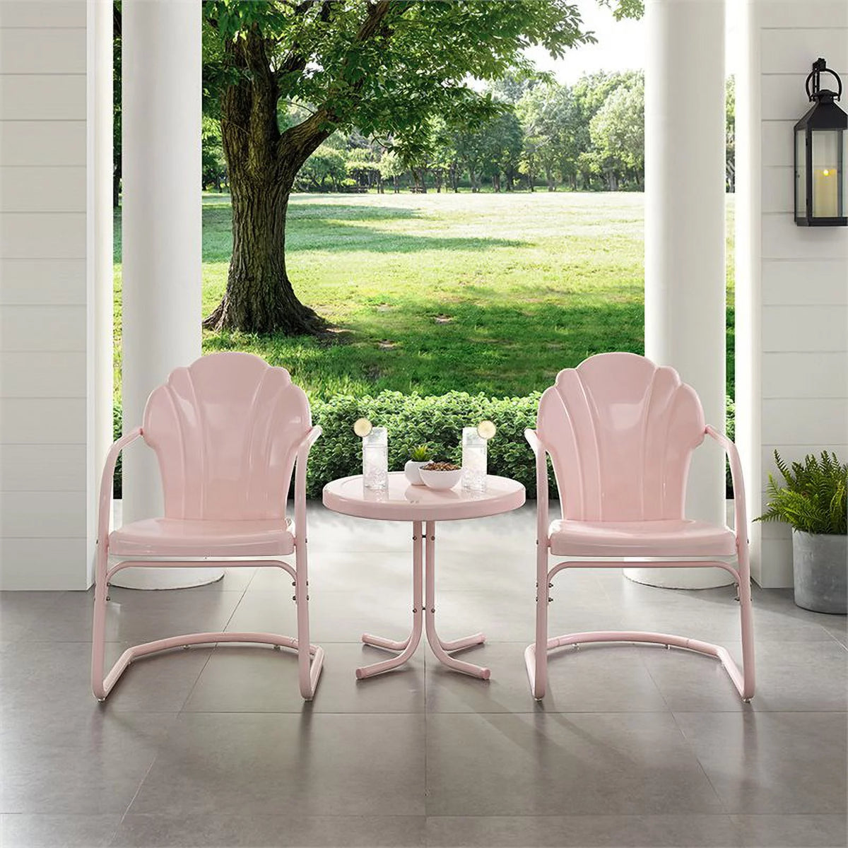 3 Piece Round Metal Patio Conversation Set L234039