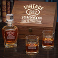 Engraved Whiskey Decanter Gift Set with Glasses U8111