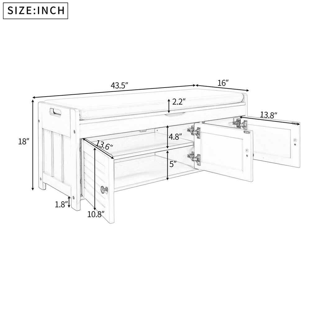Espresso Storage Bench with Removable Cushion N5199