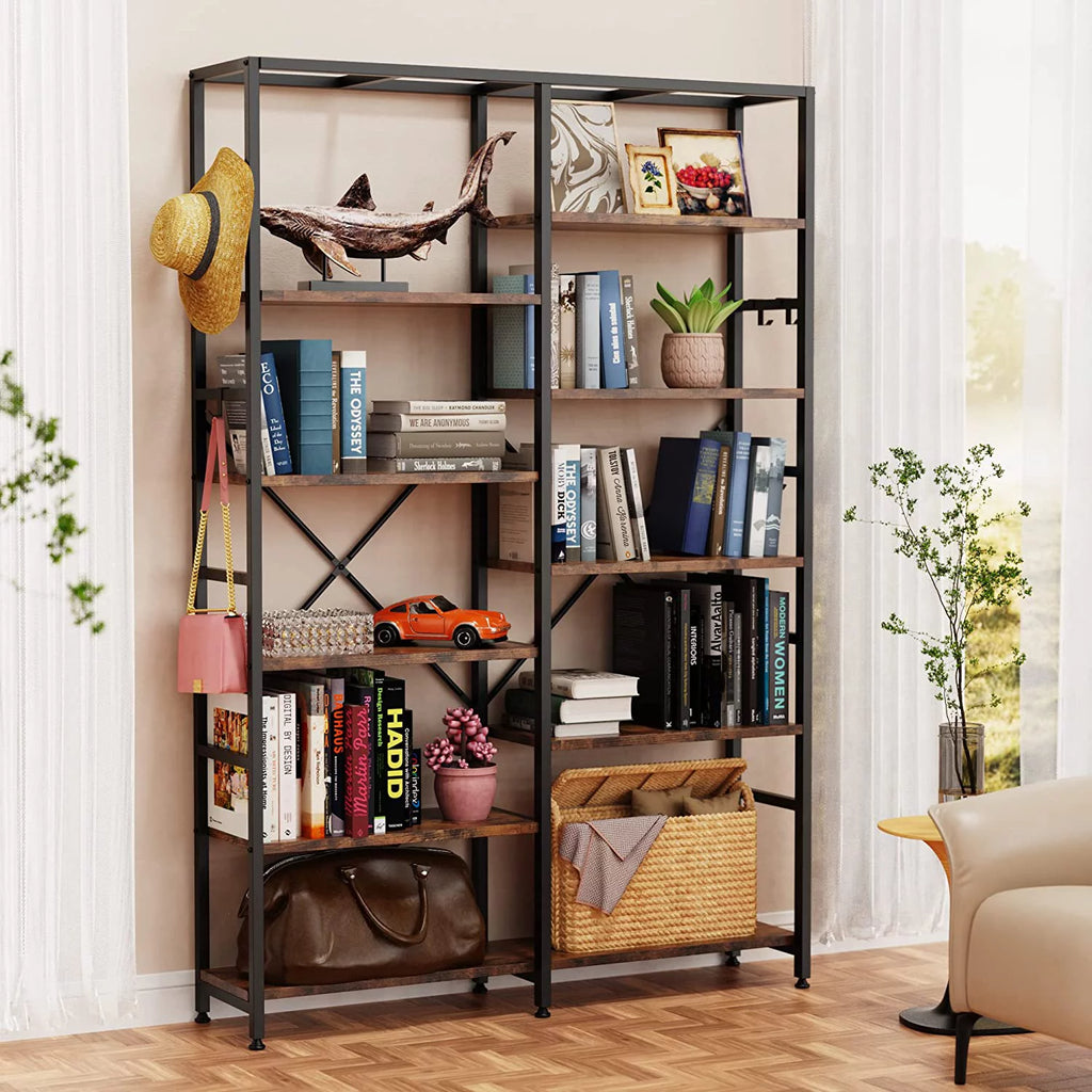 5 Tier Bookcase with 6 Hooks R6923