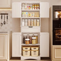 White Kitchen Pantry Storage Cabinet W75688