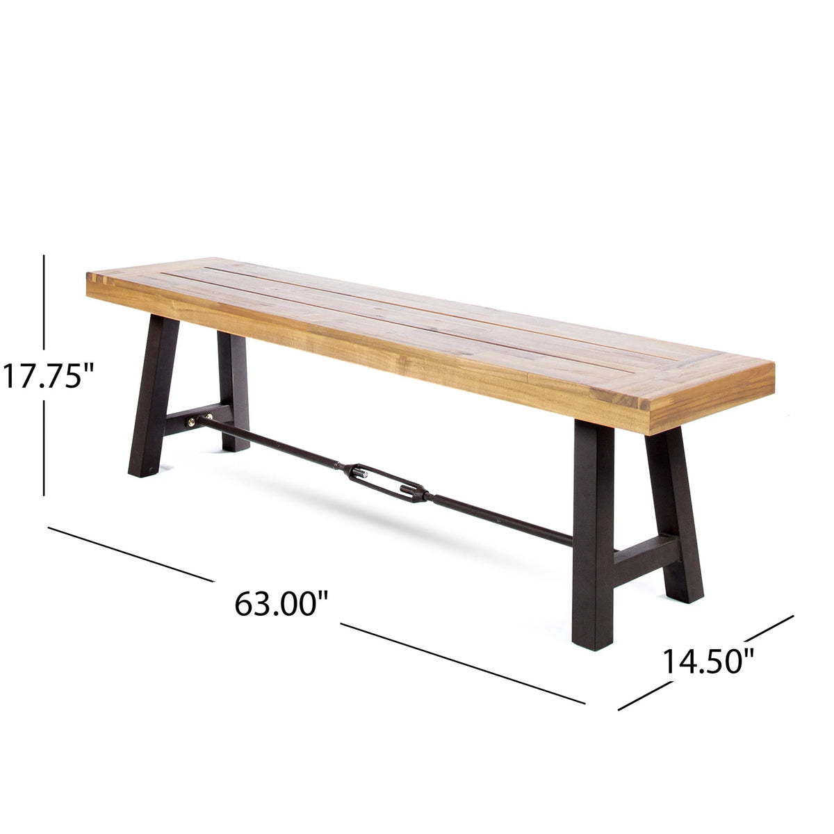 Acacia Wood Outdoor Dining Benches Set of 2 X837