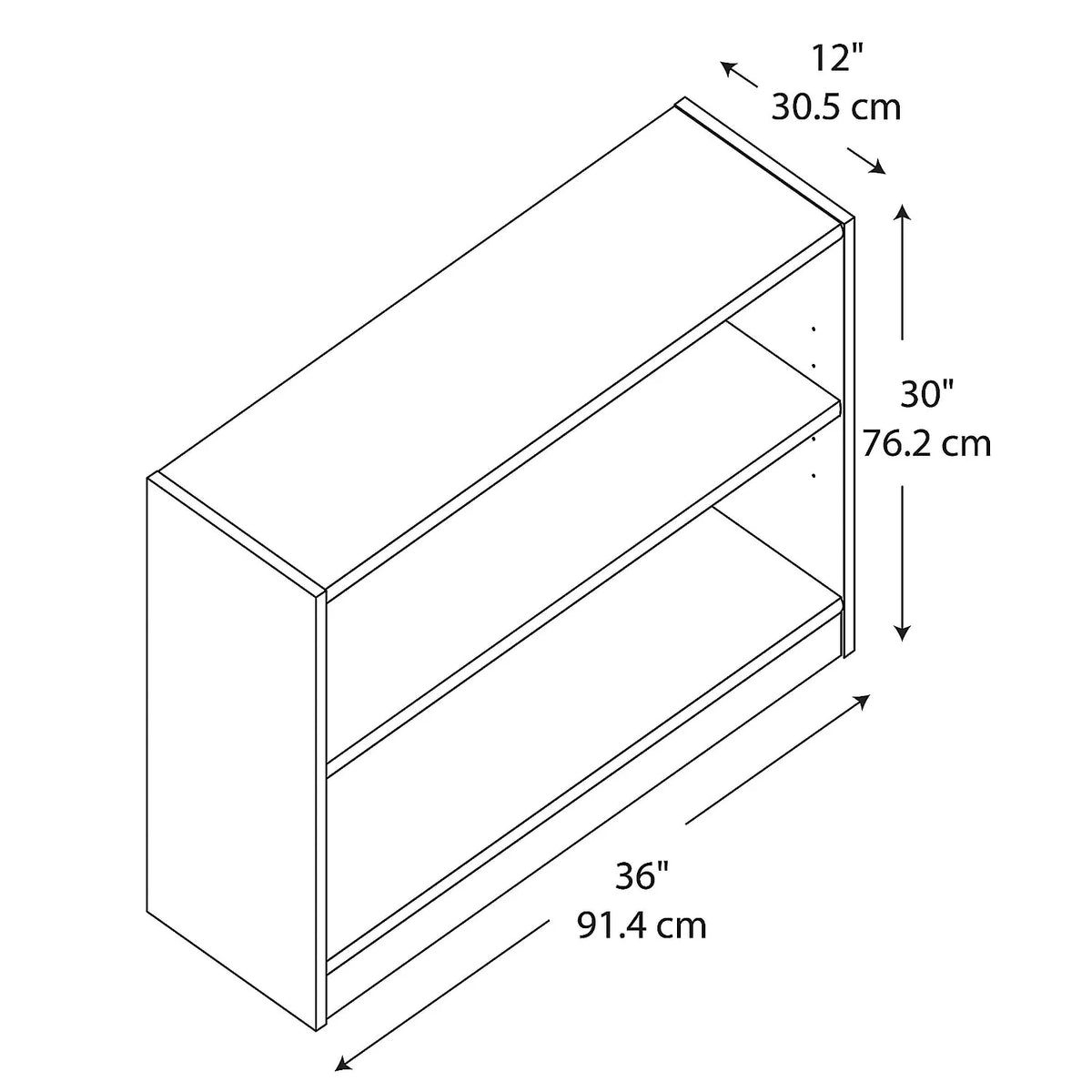 2 Shelf Bookcase O50331