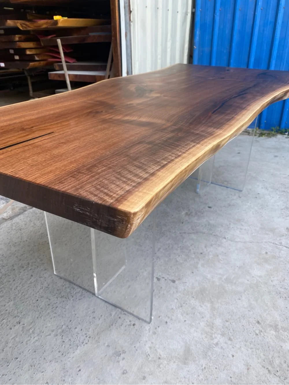 Live Edge Black Walnut Wood Slab Table Q2815