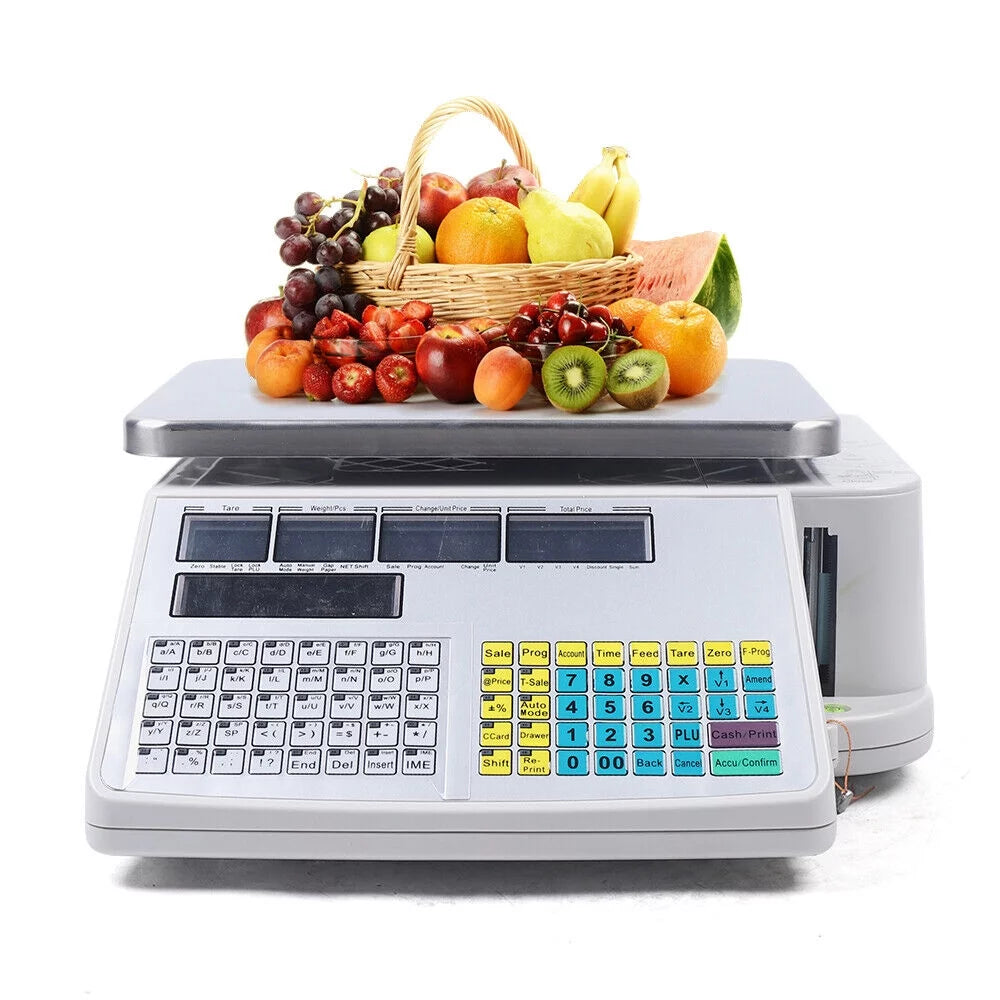 Digital Deli Meat Food Price Scale 66LB with Printer T77360