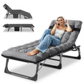 Portable Folding Lounge Chair Adjustable 4-Position with Pillow D739