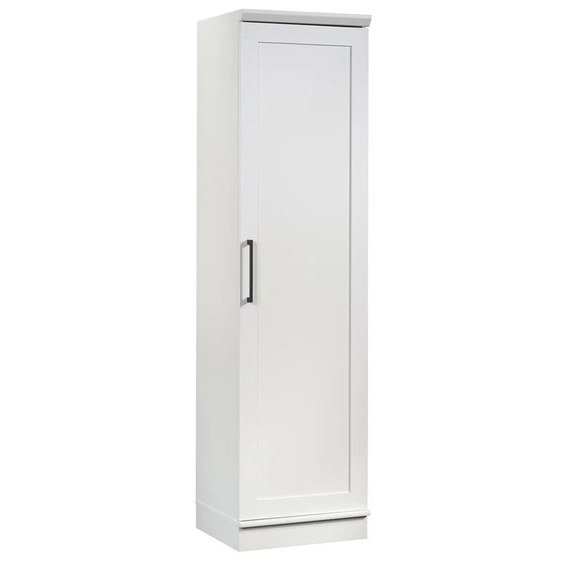 White Engineered Wood Single Door Pantry B5352