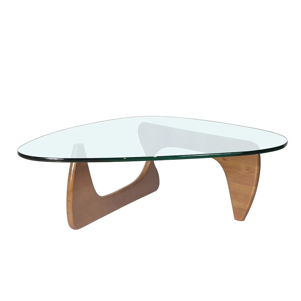 Light Walnut Wood Base Triangle Coffee Table B97638