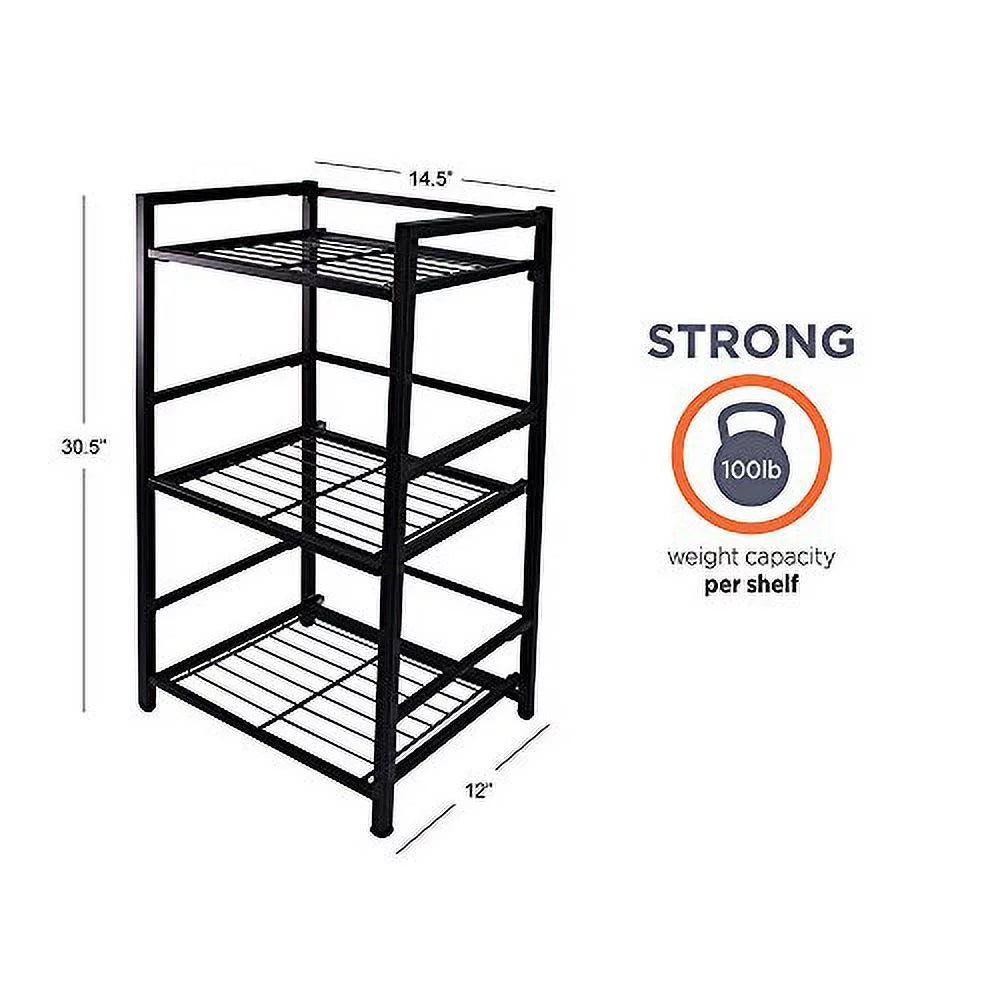 Black 3 Shelves Metal Bookcase X360876