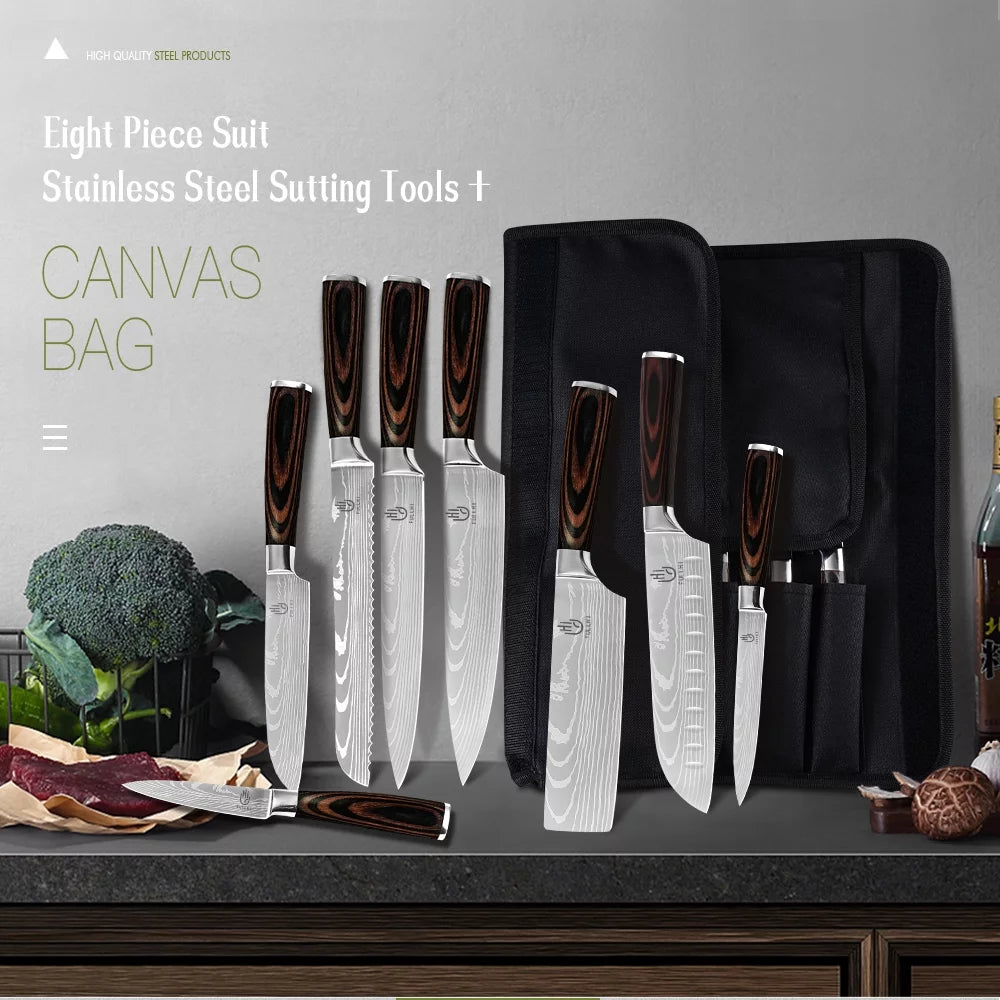 14 Pc German Stainless Steel Kitchen Knife Set G630