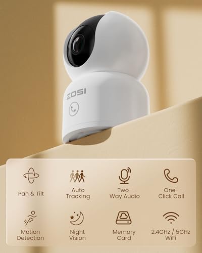 2K Indoor Pan/Tilt Security Camera, 2 Pack P386