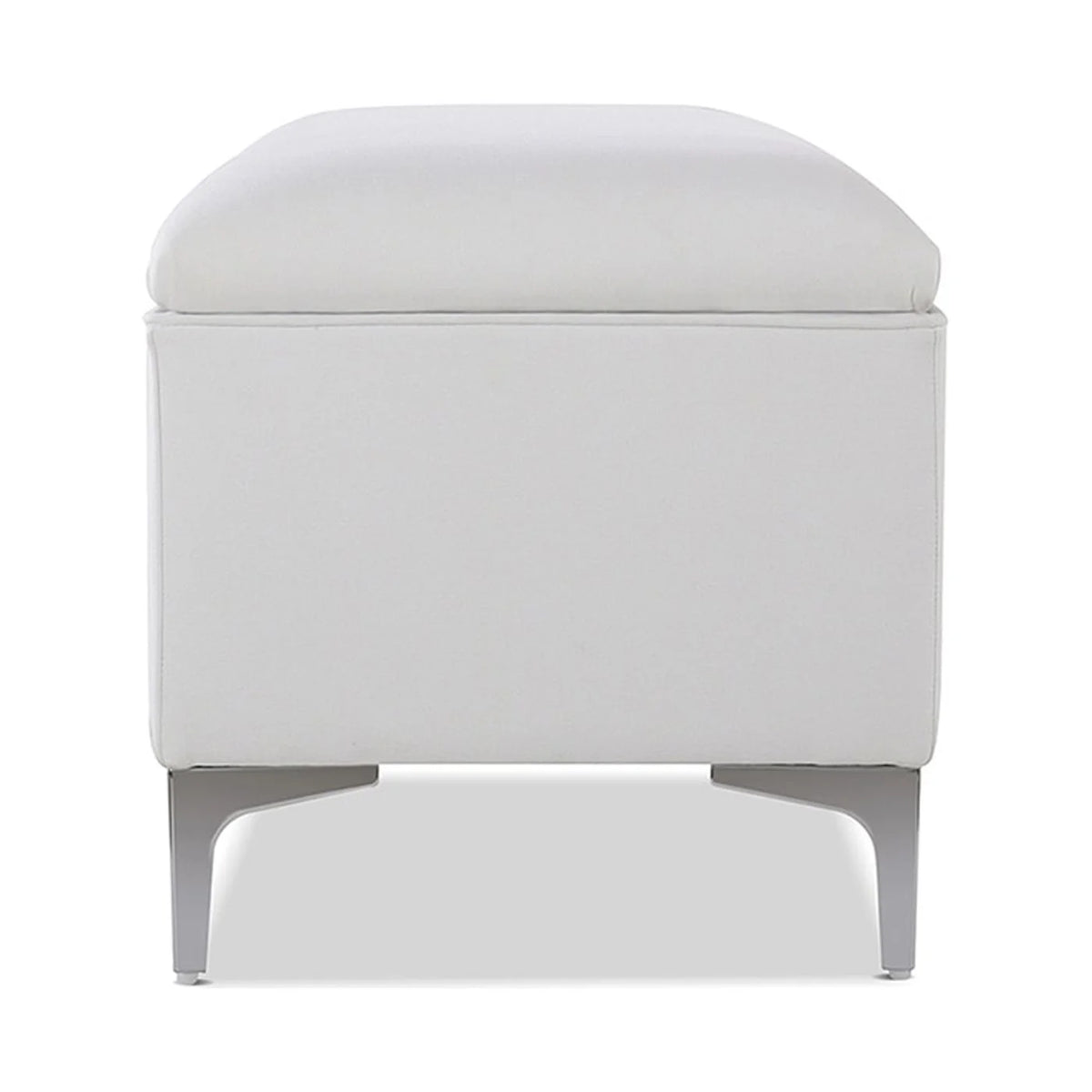 Bright White Linen Storage Bench G493