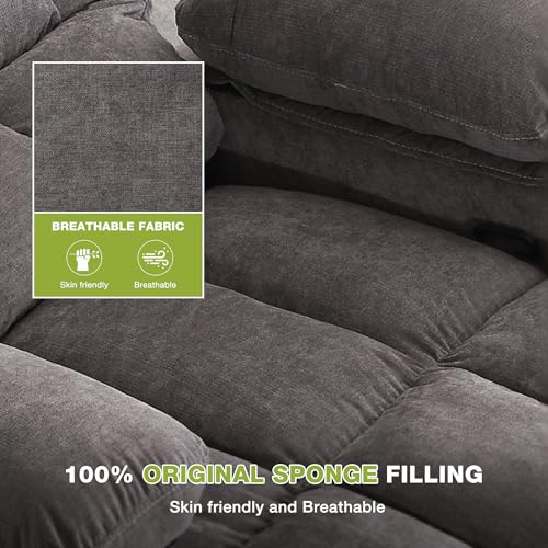 Oversized Swivel Rocker Recliner Chair with Vibration Massage and Lumbar Heat G12476