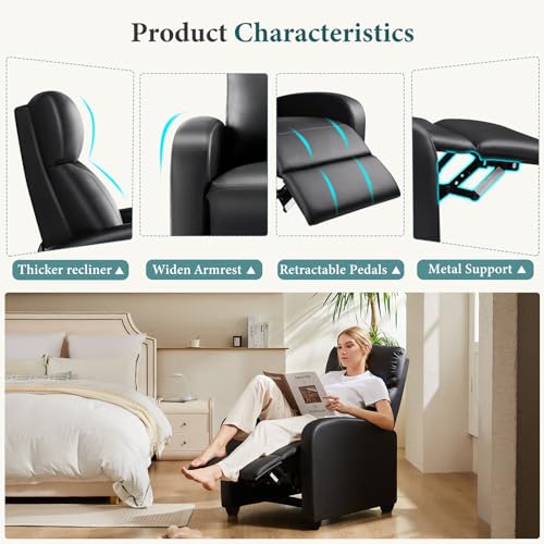 Deep Grey Fabric Recliner Chair M453