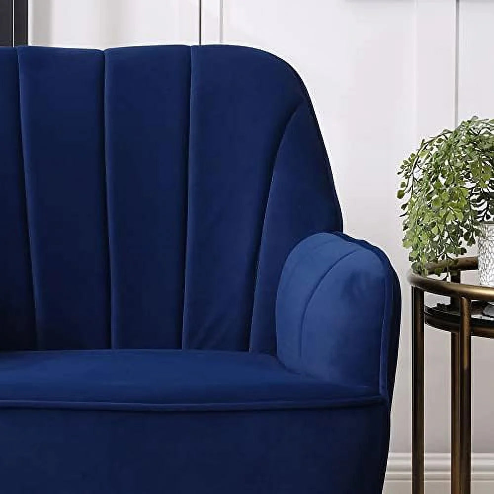 Black Velvet Upholstered Accent Chair with Gold Metal Legs V795711