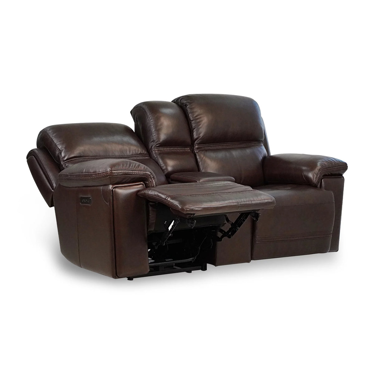 Top Grain Leather Power Reclining Loveseat with Console G5299