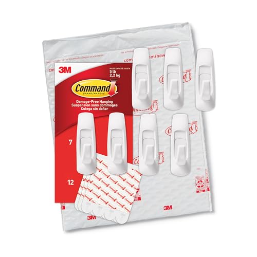 Large Utility Hooks, 7 Hooks, 12 Strips C6892