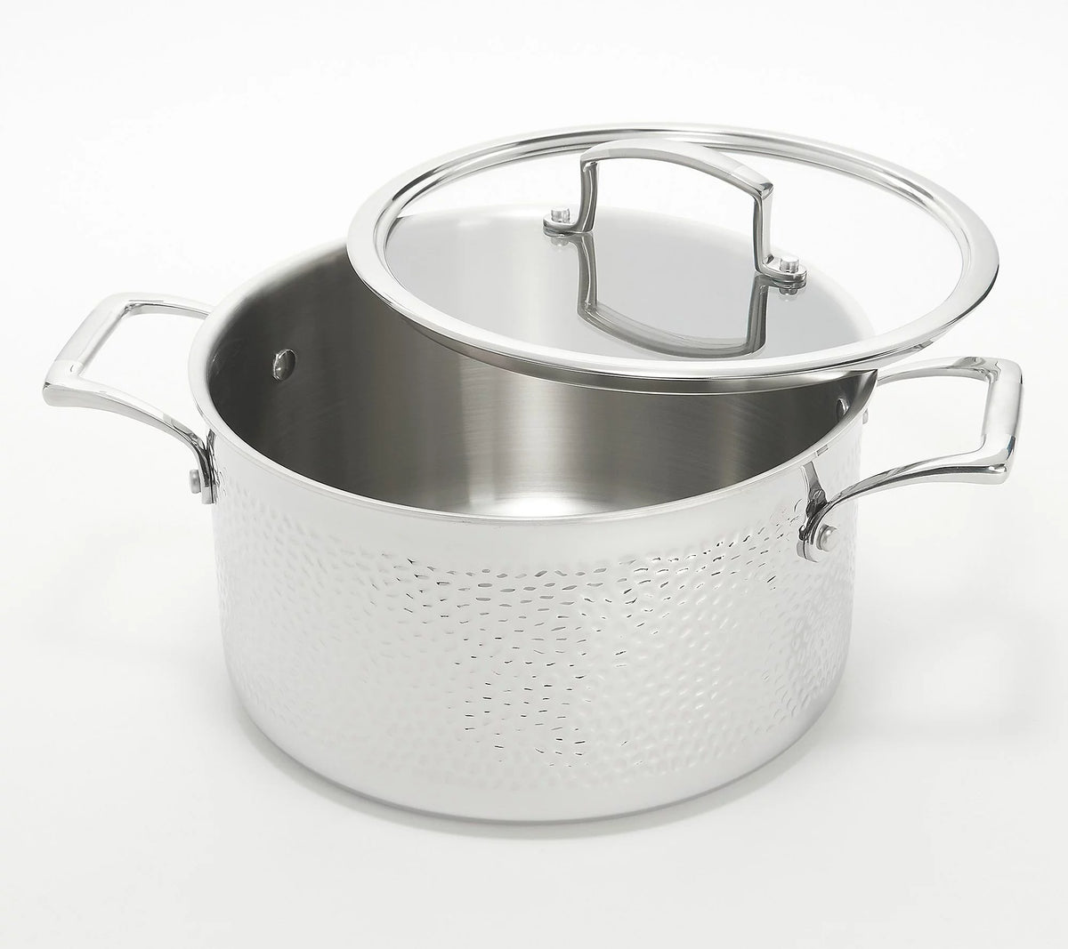 6-Pc Tri-Ply Hammered Stainless Steel Cookware Set S926