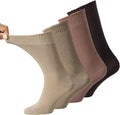 Brown 4 Pairs Diabetic Dress Socks F62443